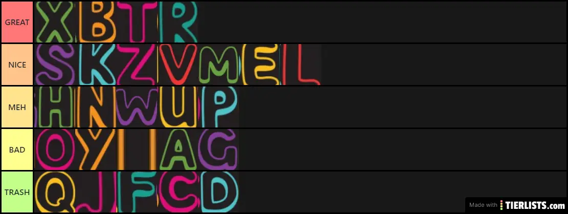 LETTERS OF THE ALPHABET